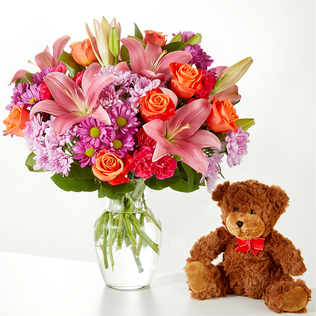 One and Only Bouquet and Bear Bundle – ELLIOTT'S FLORIST & GIFTS, INC., Appomattox VA