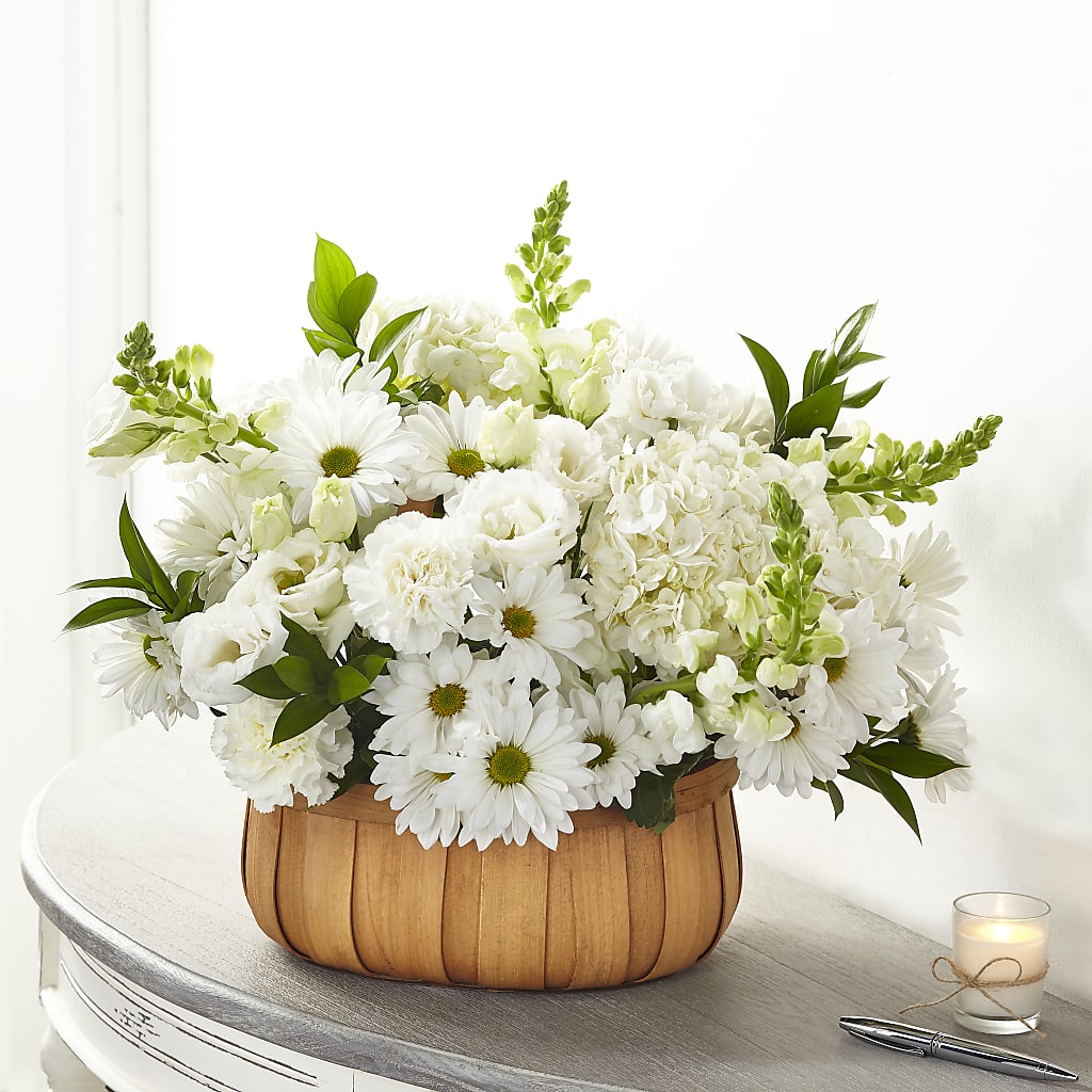 Pure Ivory Basket – ELLIOTT'S FLORIST & GIFTS, INC., Appomattox VA