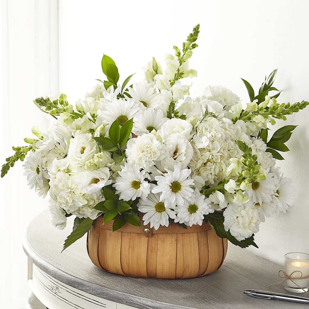 Pure Ivory Basket – ELLIOTT'S FLORIST & GIFTS, INC., Appomattox VA