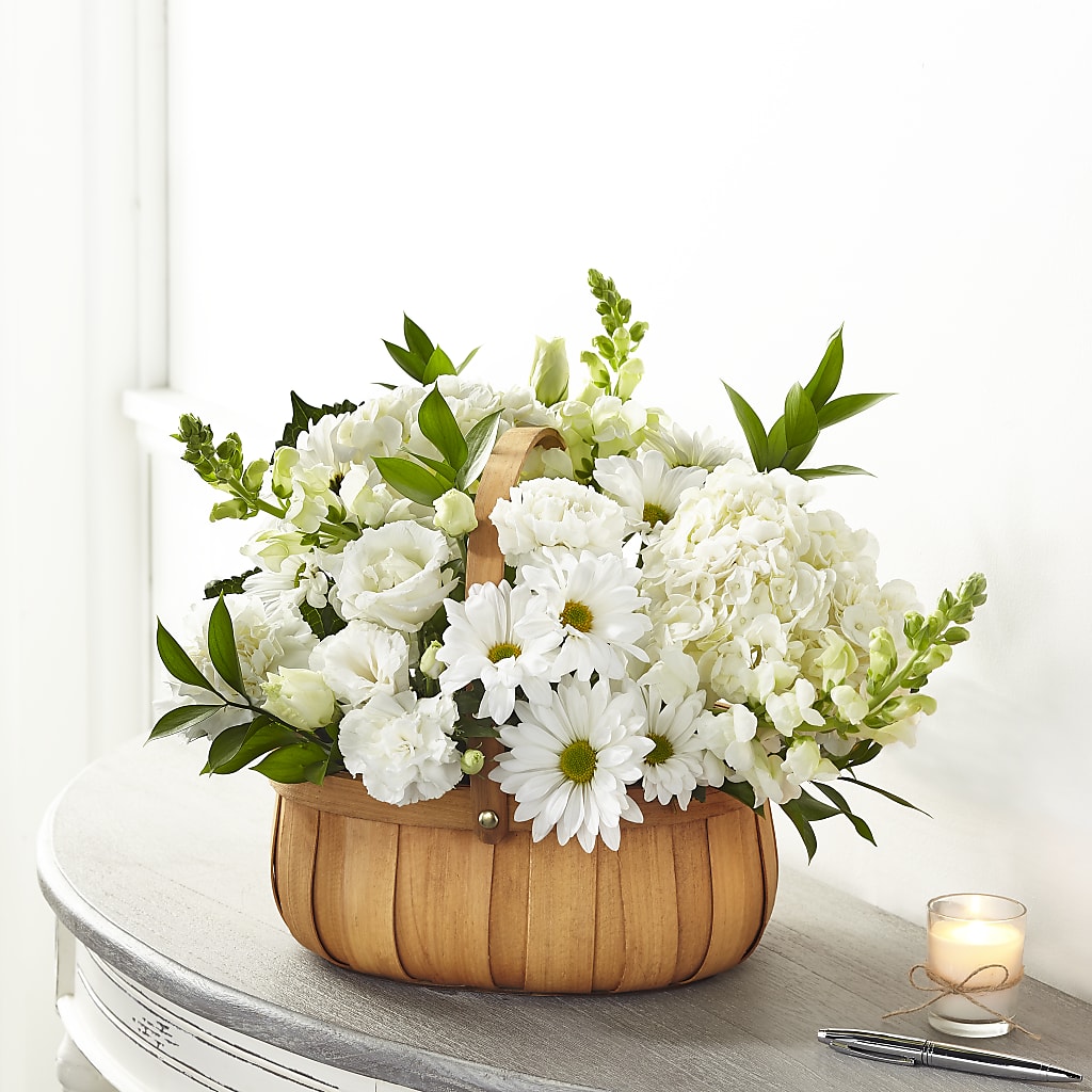 Pure Ivory Basket – ELLIOTT'S FLORIST & GIFTS, INC., Appomattox VA