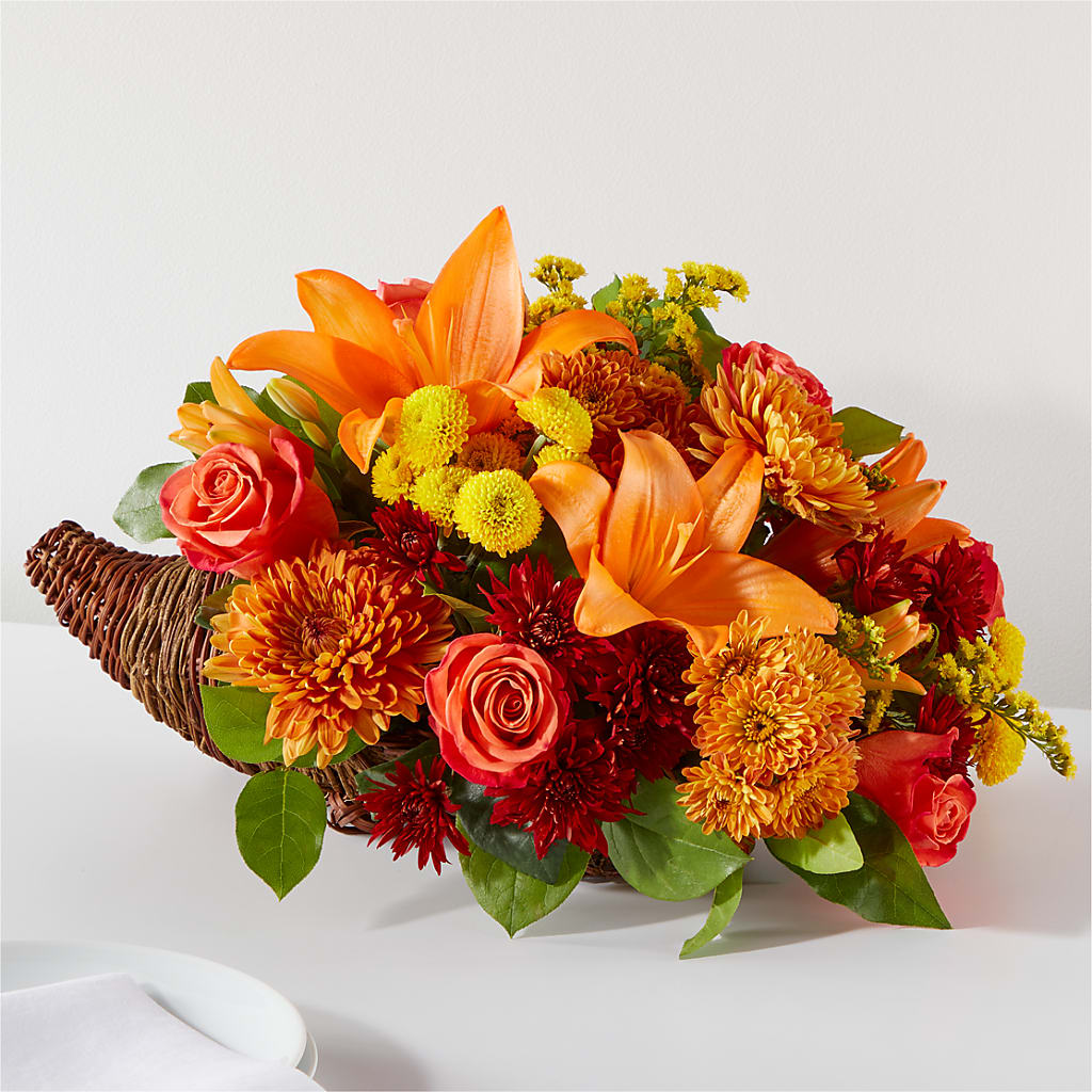 Bouquet of Blessings Cornucopia – ELLIOTT'S FLORIST & GIFTS, INC., Appomattox VA