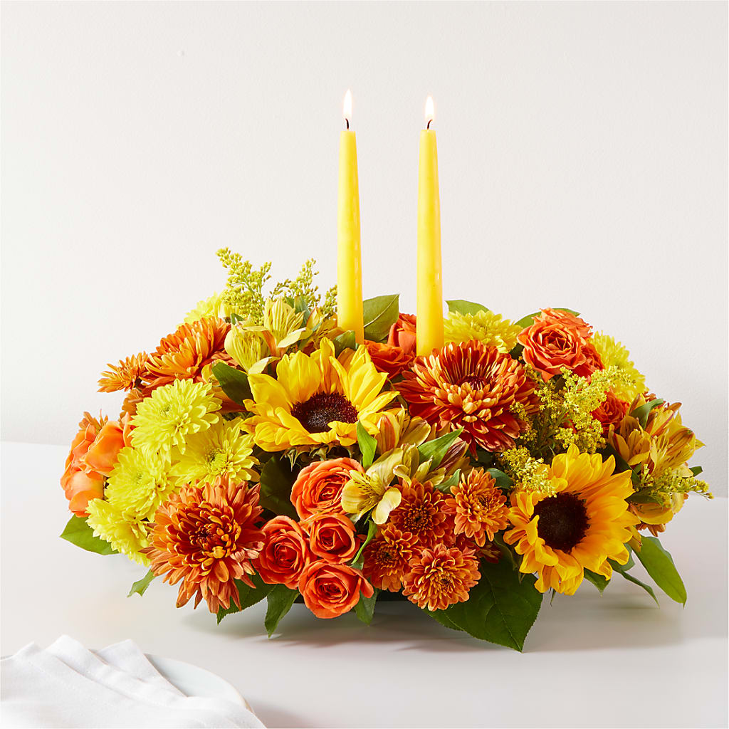 Autumn Harmony Centerpiece – ELLIOTT'S FLORIST & GIFTS, INC., Appomattox VA