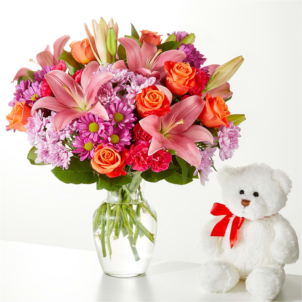 One and Only Bouquet and Bear Bundle – ELLIOTT'S FLORIST & GIFTS, INC., Appomattox VA