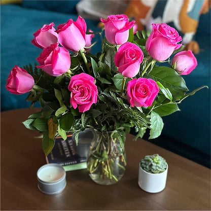 Long Stem Pink Rose Bouquet – ELLIOTT'S FLORIST & GIFTS, INC., Appomattox VA