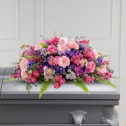 Glorious Garden Casket Spray – ELLIOTT'S FLORIST & GIFTS, INC., Appomattox VA