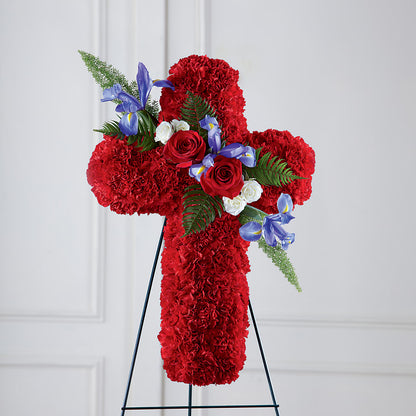 Faithful Hero Floral Cross – ELLIOTT'S FLORIST & GIFTS, INC., Appomattox VA