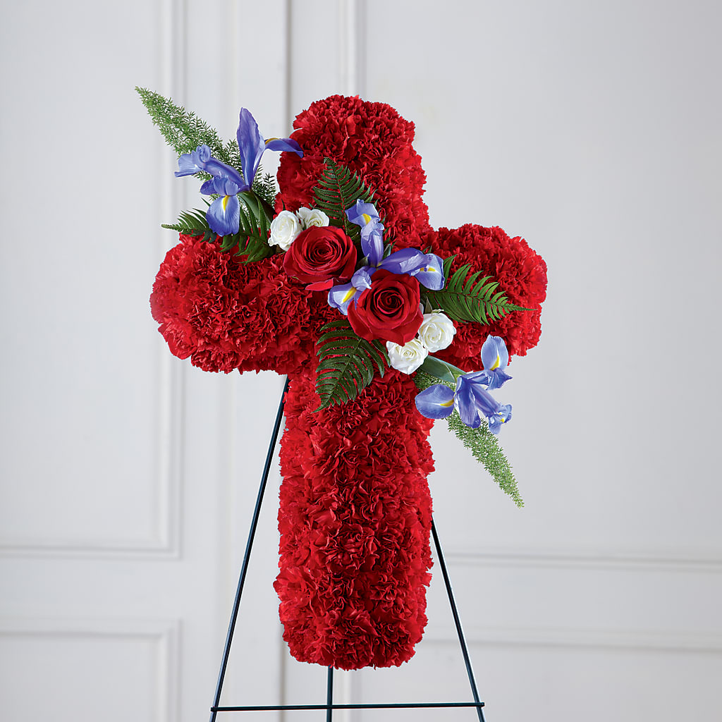 Faithful Hero Floral Cross – ELLIOTT'S FLORIST & GIFTS, INC., Appomattox VA