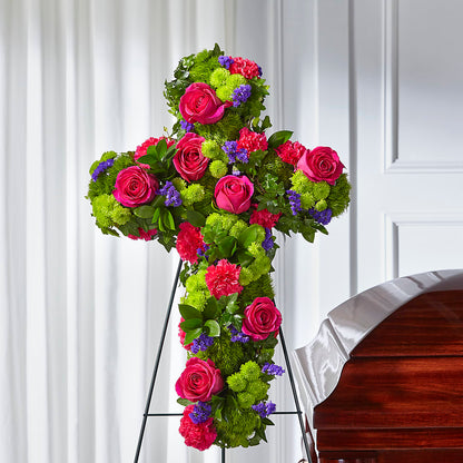 Tribute Rose Floral Cross – ELLIOTT'S FLORIST & GIFTS, INC., Appomattox VA