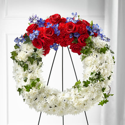 Patriotic Passion Wreath – ELLIOTT'S FLORIST & GIFTS, INC., Appomattox VA