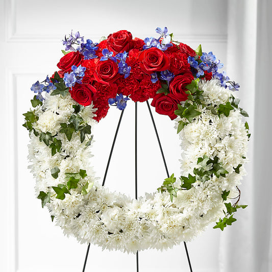 Patriotic Passion Wreath – ELLIOTT'S FLORIST & GIFTS, INC., Appomattox VA