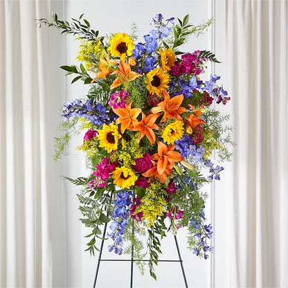 Sunlit Memories Standing Spray (Standard) – ELLIOTT'S FLORIST & GIFTS, INC., Appomattox VA