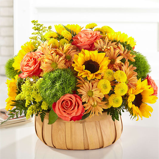 Harvest Sunflower Basket – ELLIOTT'S FLORIST & GIFTS, INC., Appomattox VA