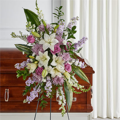 Grateful Hearts Standing Spray – ELLIOTT'S FLORIST & GIFTS, INC., Appomattox VA