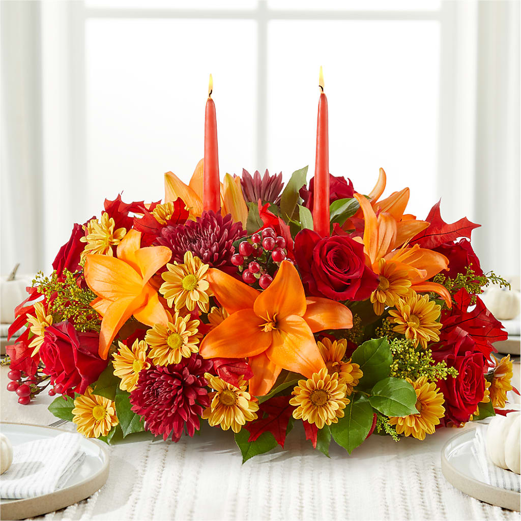 Autumn's Embrace Centerpiece – ELLIOTT'S FLORIST & GIFTS, INC., Appomattox VA