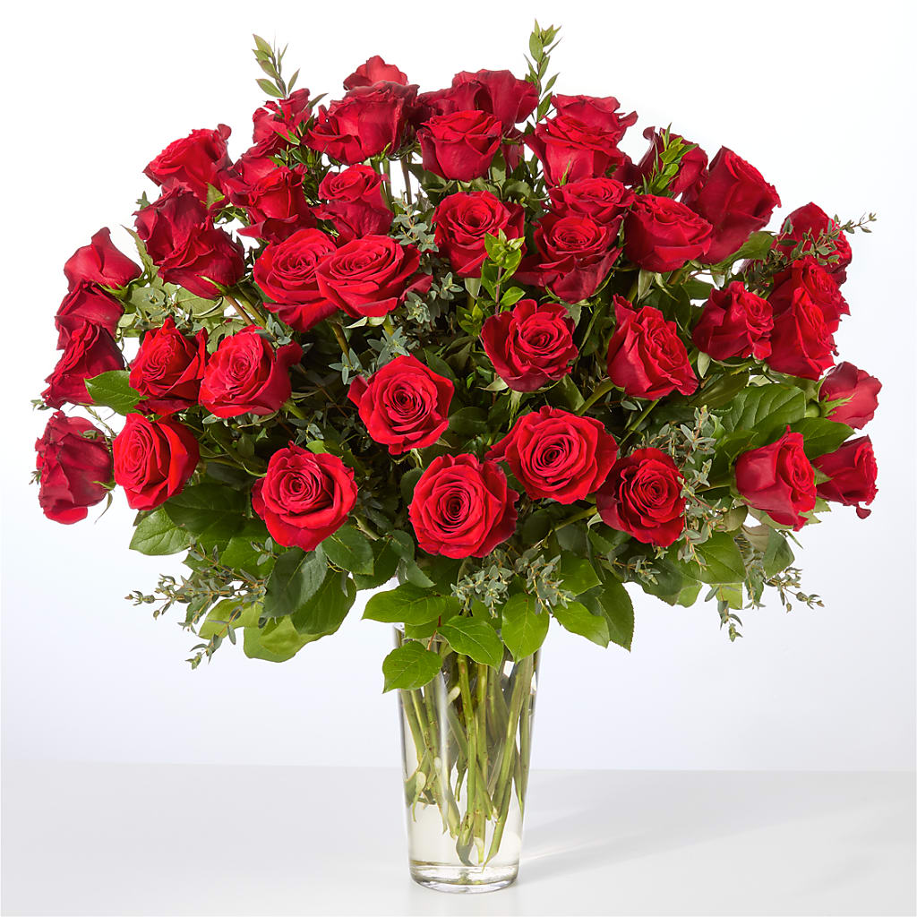 Forever Yours Fifty Stem Red Rose Bouquet – ELLIOTT'S FLORIST & GIFTS, INC., Appomattox VA