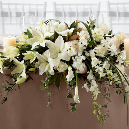 White Linen Arrangement – ELLIOTT'S FLORIST & GIFTS, INC., Appomattox VA