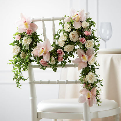 Orchid Rose Chair Décor – ELLIOTT'S FLORIST & GIFTS, INC., Appomattox VA
