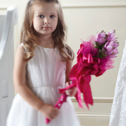 Sparkle Pink Flower Girl Bouquet – ELLIOTT'S FLORIST & GIFTS, INC., Appomattox VA